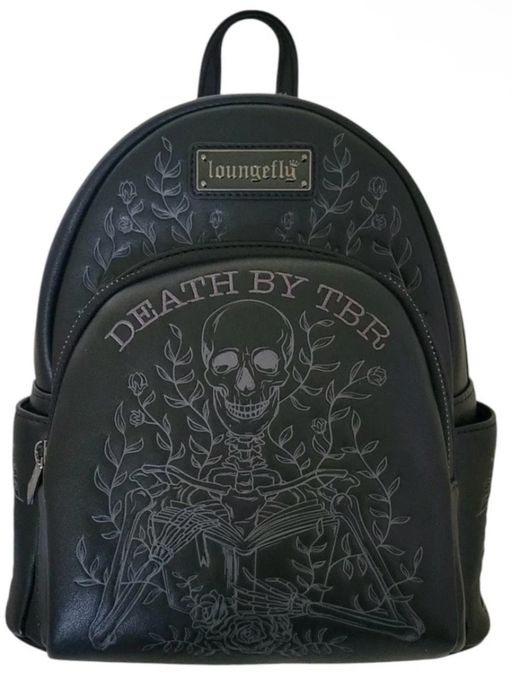 Loungefly BAM Exclusive Black 'Death By TBR' Skeleton Mini Backpack